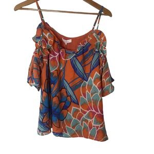 NWT Parker Desert Rose cold shoulder flutter sleeve with ruffles - XS